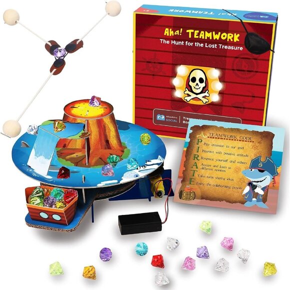 Aha! Teamwork, The Hunt for the Lost Treasure STEM Board Game for 5-8 yrs Family - Picture 5 of 10